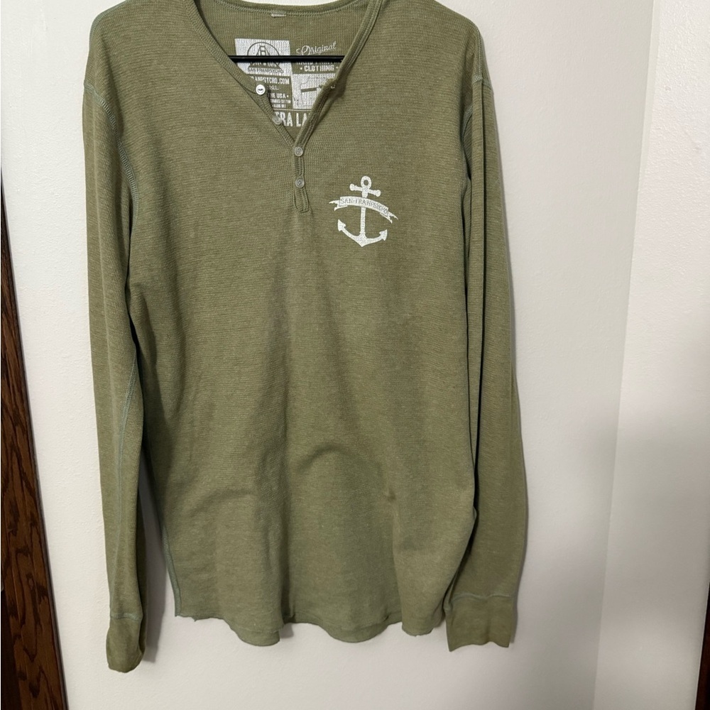 Source Unknown Sage Long Sleeve Tee with Nautical Design